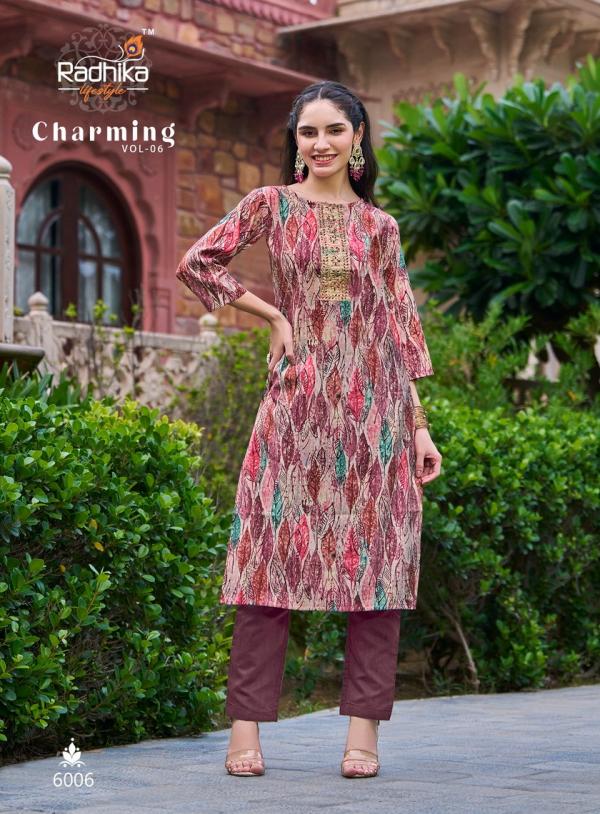 Radhika Lifestyle Charming Vol-6 – Straight Kurtis